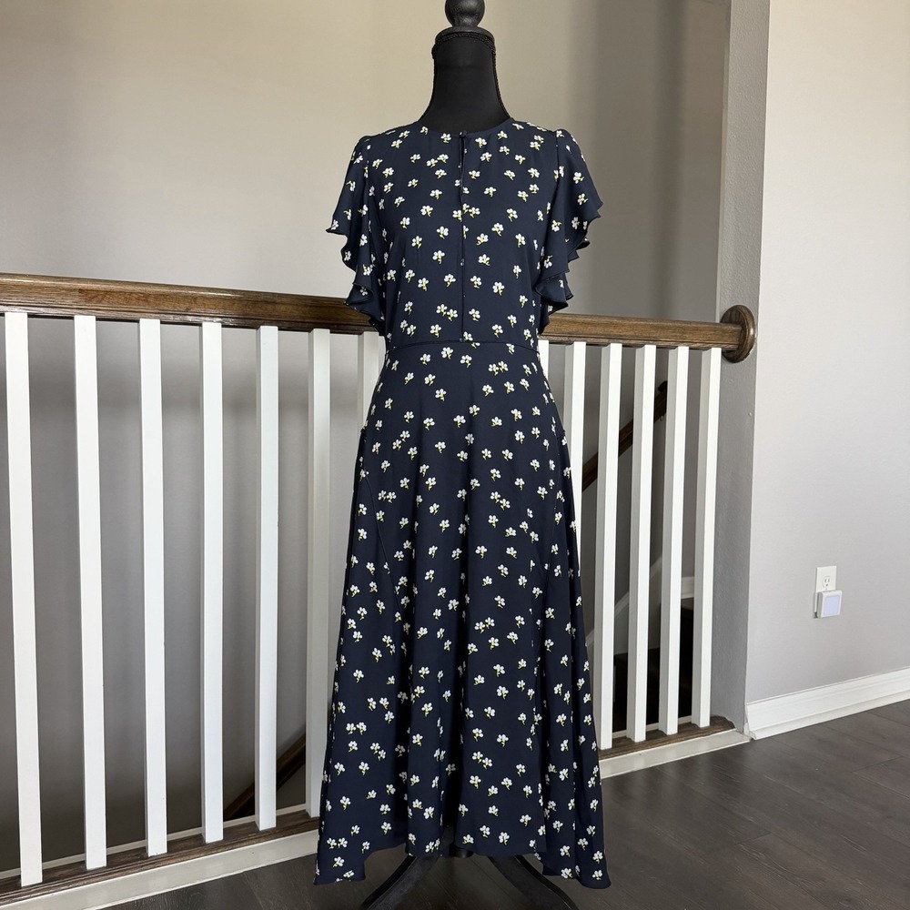 Kate Spade NWT Daisy Floral Flutter Sleeve Smocked Dress Sz 4 Preppy Cottage